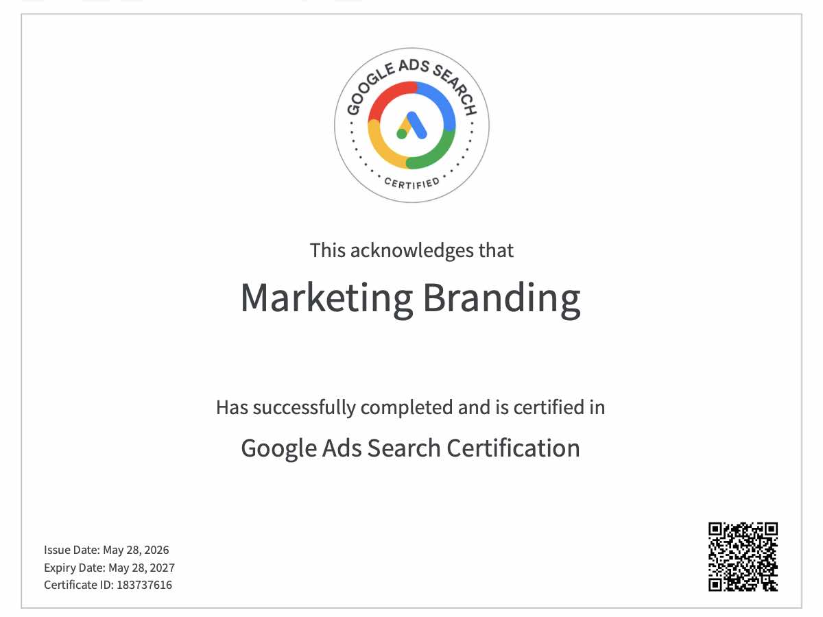 Certificado Google Ads Search