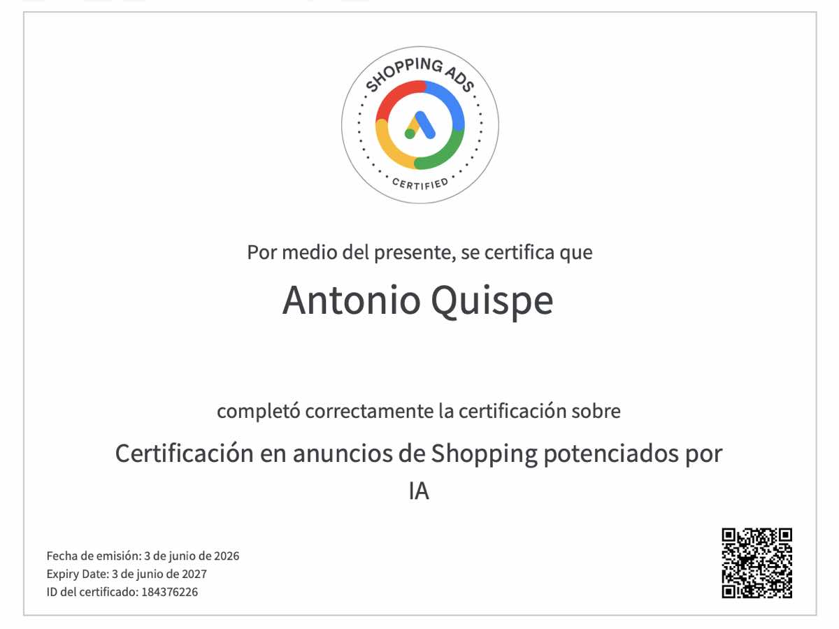 certificacion Google Shopping IA
