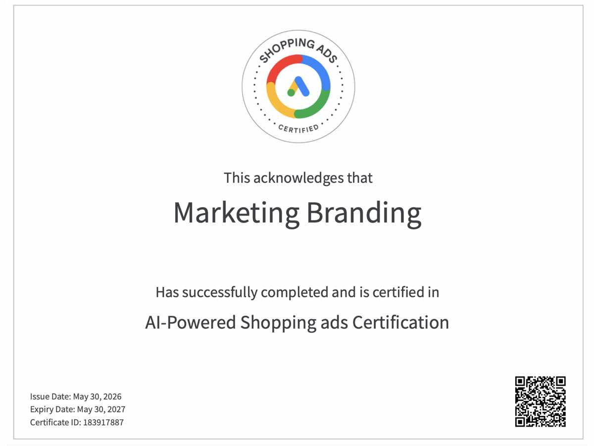 certificado google shopping