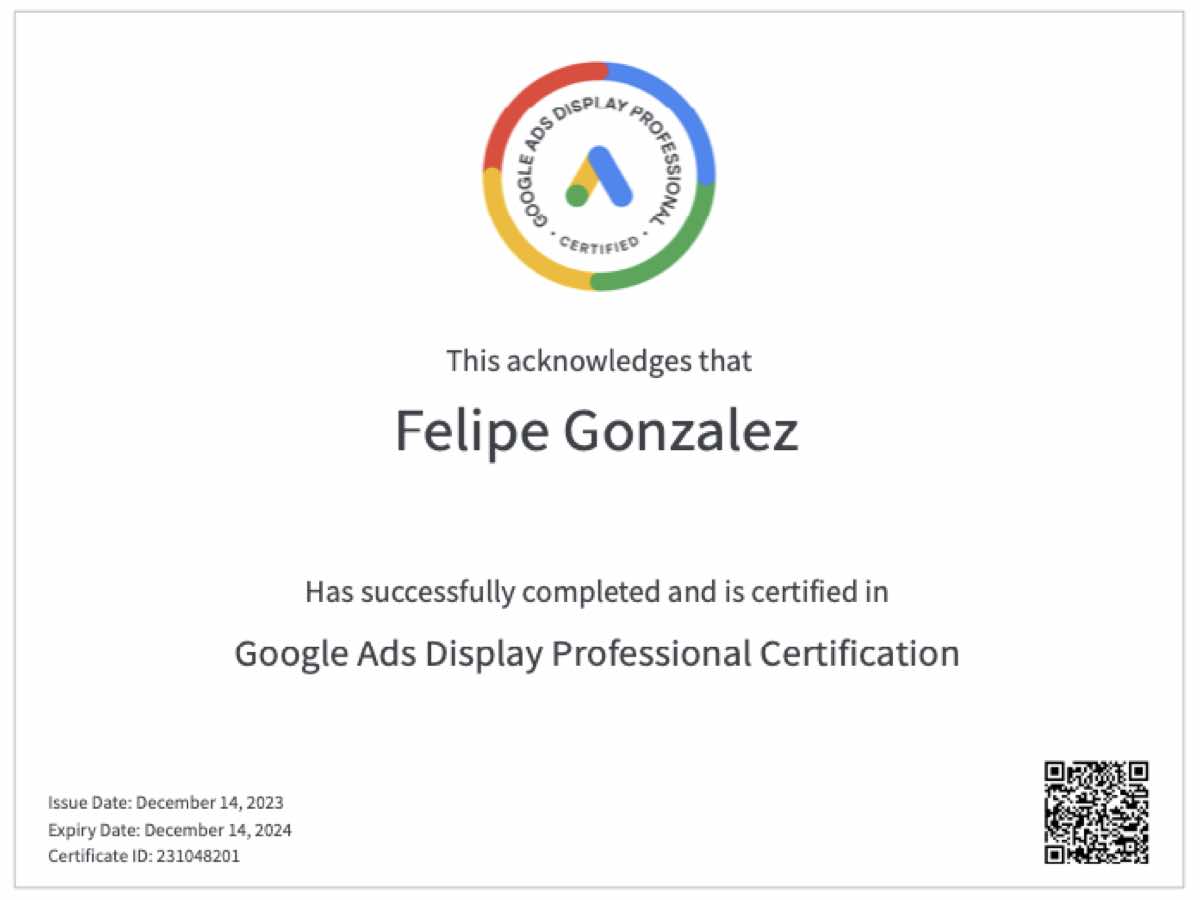 Google ads certificado display