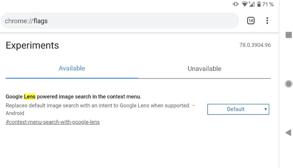 Google lens activacion Chrome, google lens android