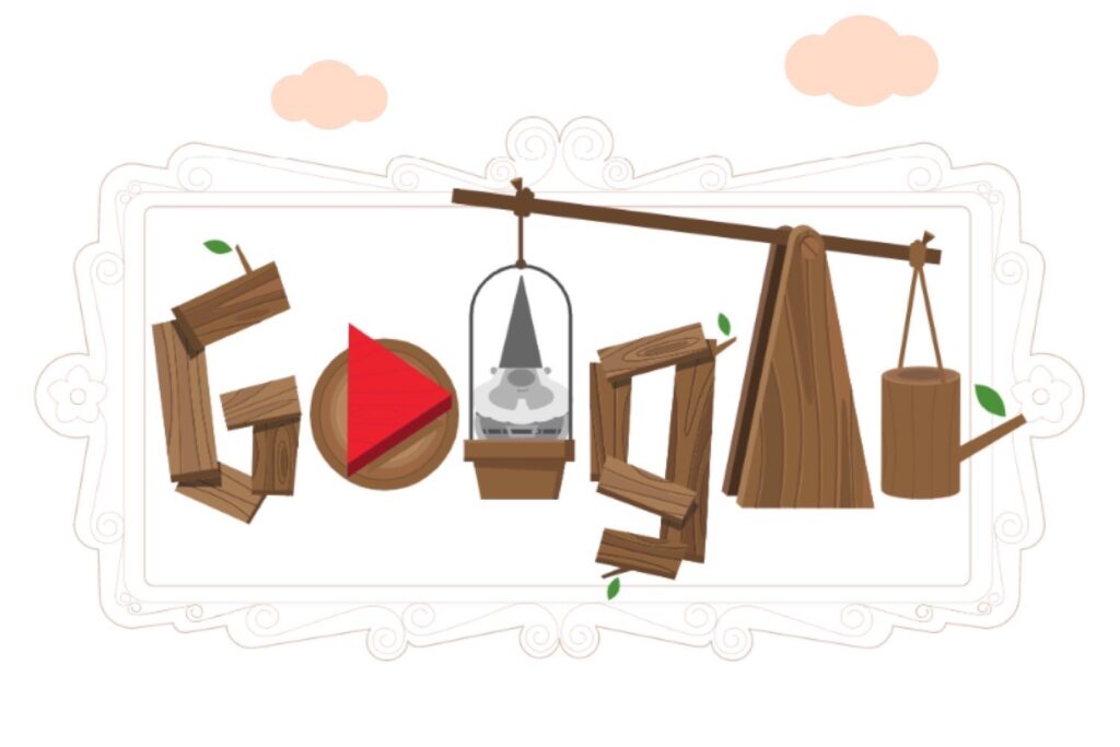 homenaje a los gnomos de jardin, google doodle
