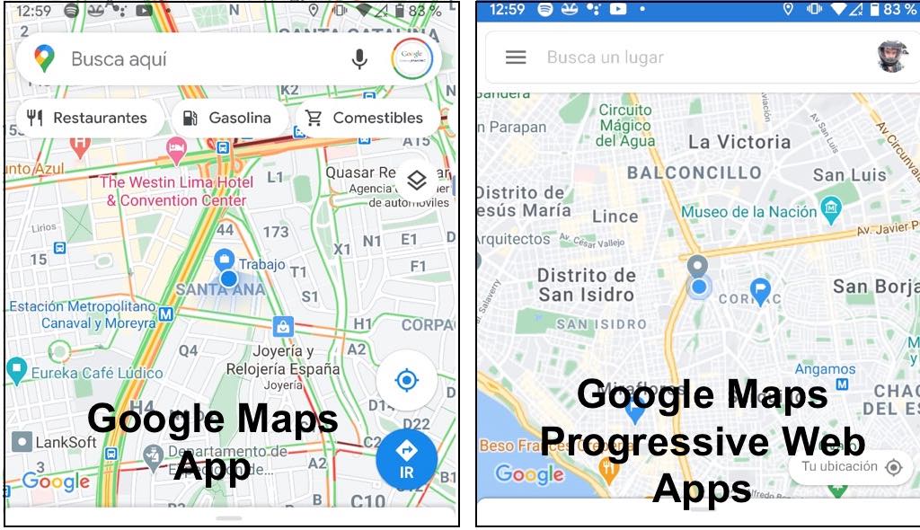 Progressive Web Apps, google maps Progressive Web Apps