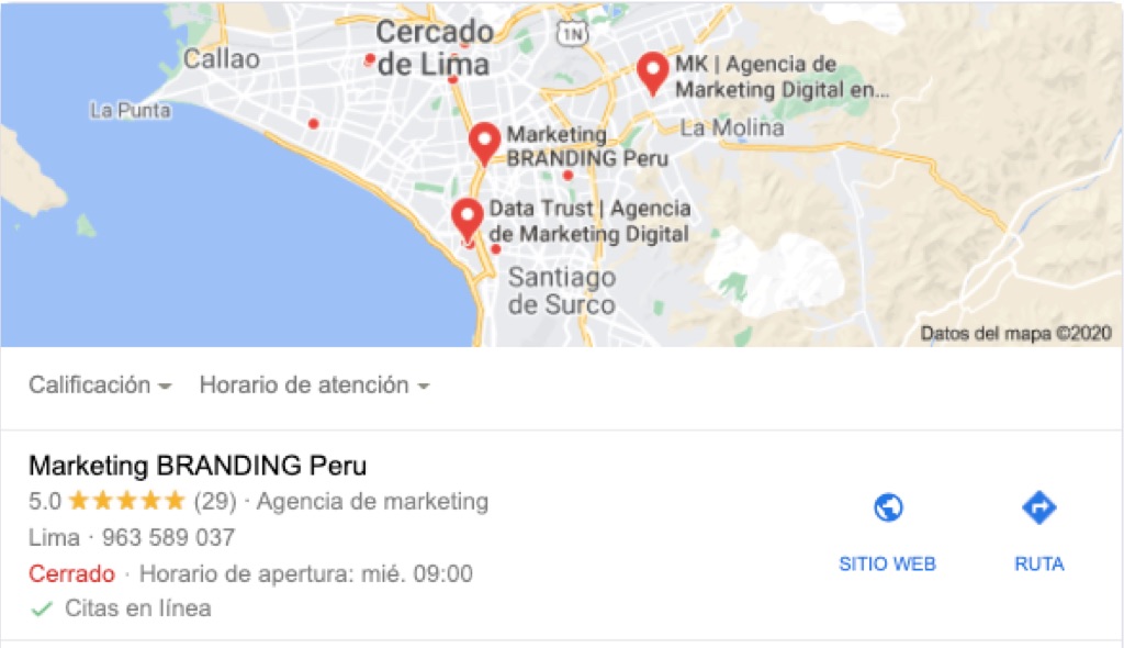 google mi negocio, empresas de marketing en peru