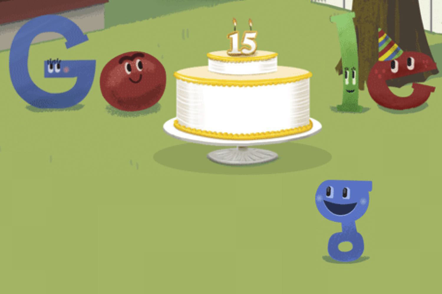 google's 15th birthday, golpea la piñata