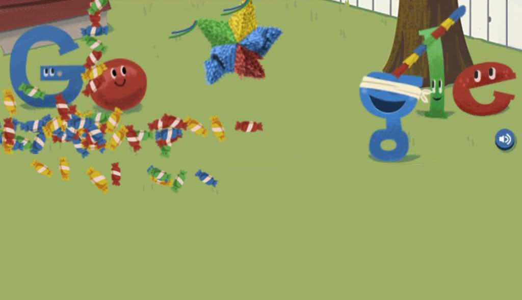 google's 15th birthday, la piñata google