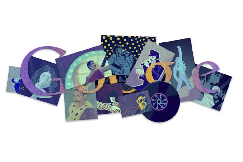 freddie mercury google doodle, freddie mercury's 65th birthday