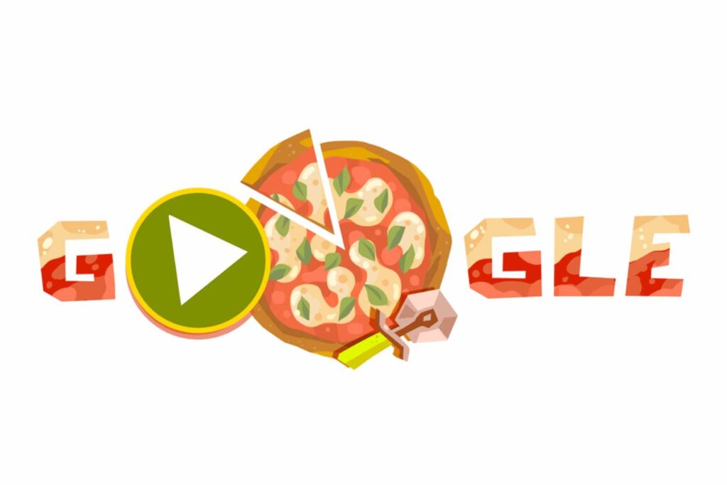 juego de la pizza, pizza google