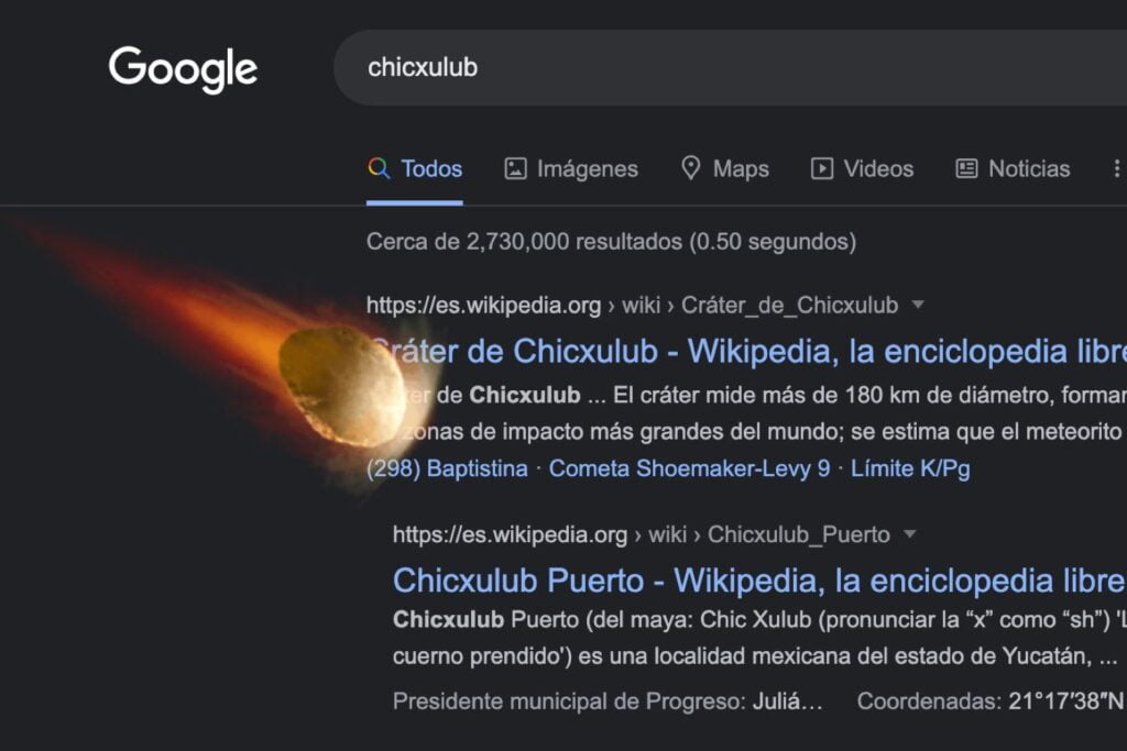 Meteorito Chicxulub, crater Chicxulub
