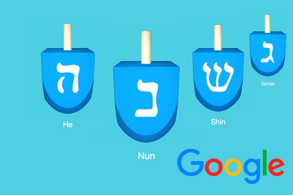 google dreidel, haz girar un dreidel